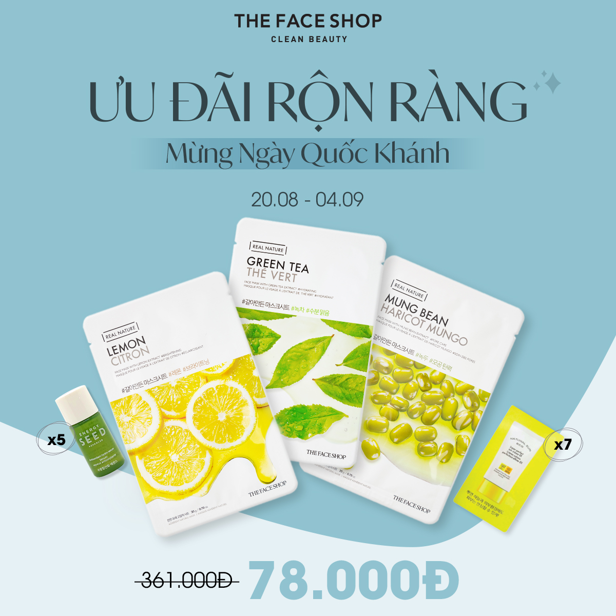 THEFACESHOP –  ƯU ĐÃI RỘN RÀNG – MỪNG NGÀY QUỐC KHÁNH 🔥