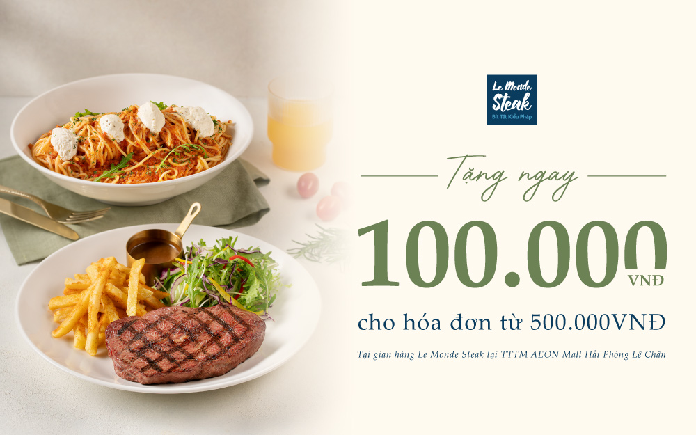 Tặng ngay voucher 100k cho hóa đơn từ 500k