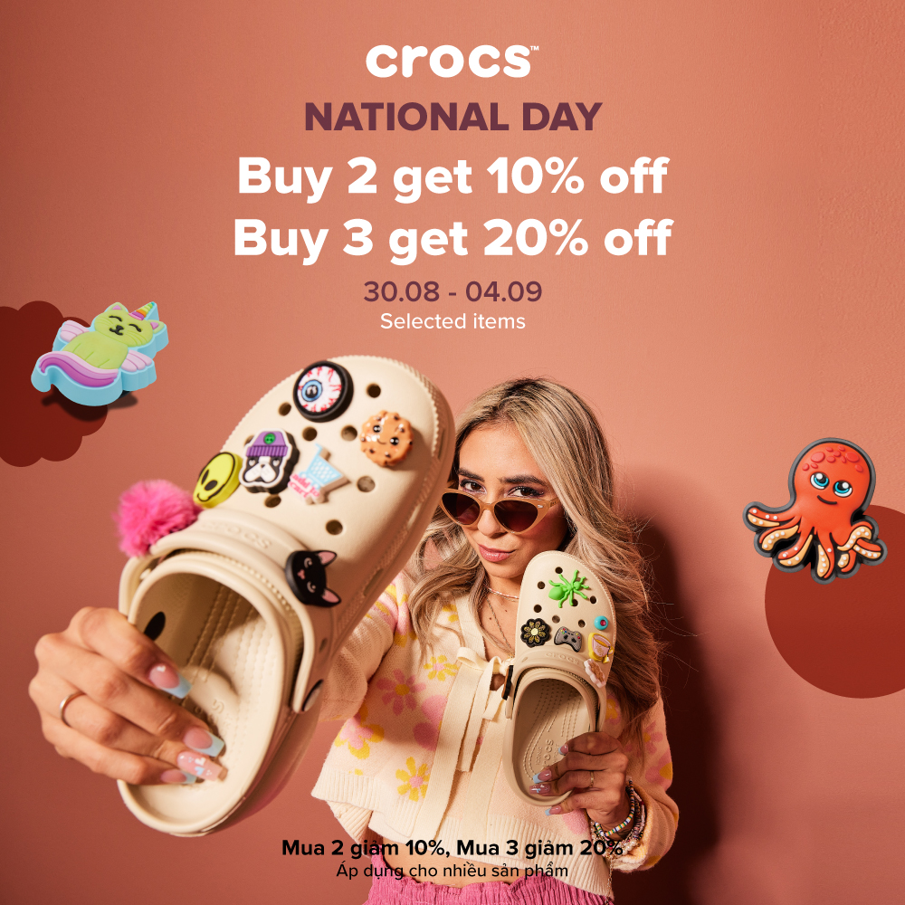 CROCS – QUỐC KHÁNH HÂN HOAN – ƯU ĐÃI RỘN RÀNG