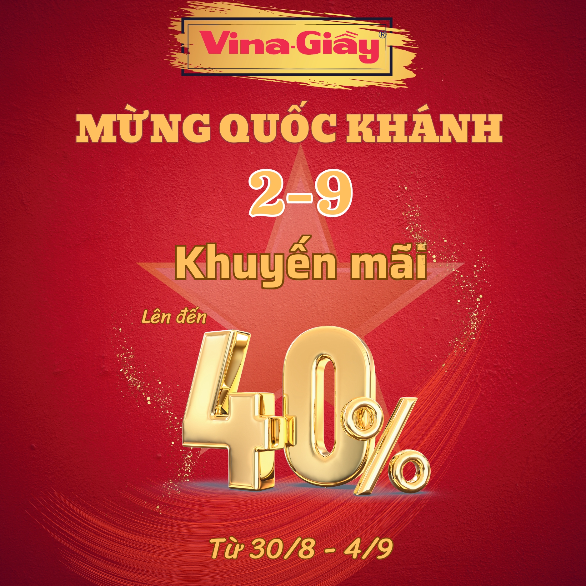 VINA GIẦY – GIẢM ĐẾN 40% MỪNG ĐẠI LỄ