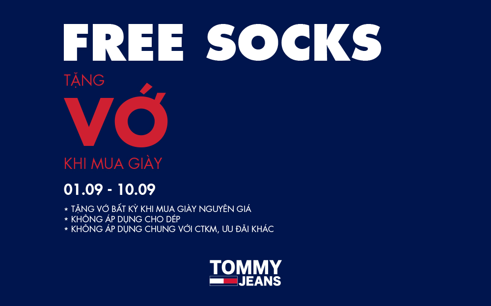 TOMMY HILFIGER – FREE SOCKS – TẶNG VỚ KHI MUA GIÀY