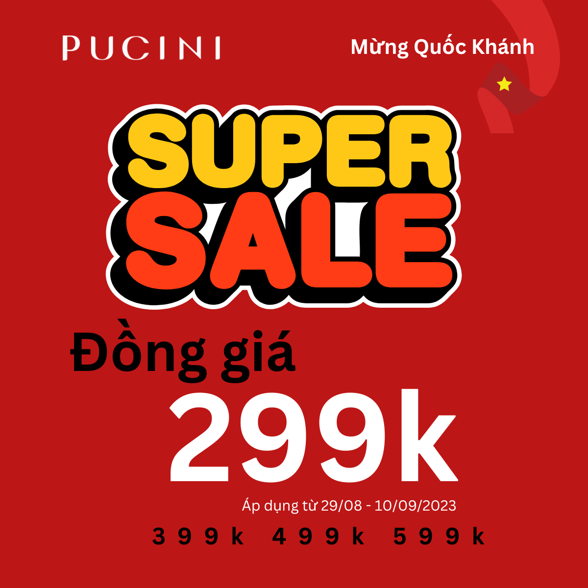 PUCINI – Giảm giá sốc các sản phẩm mẫu các mùa trước chỉ từ 299k,..