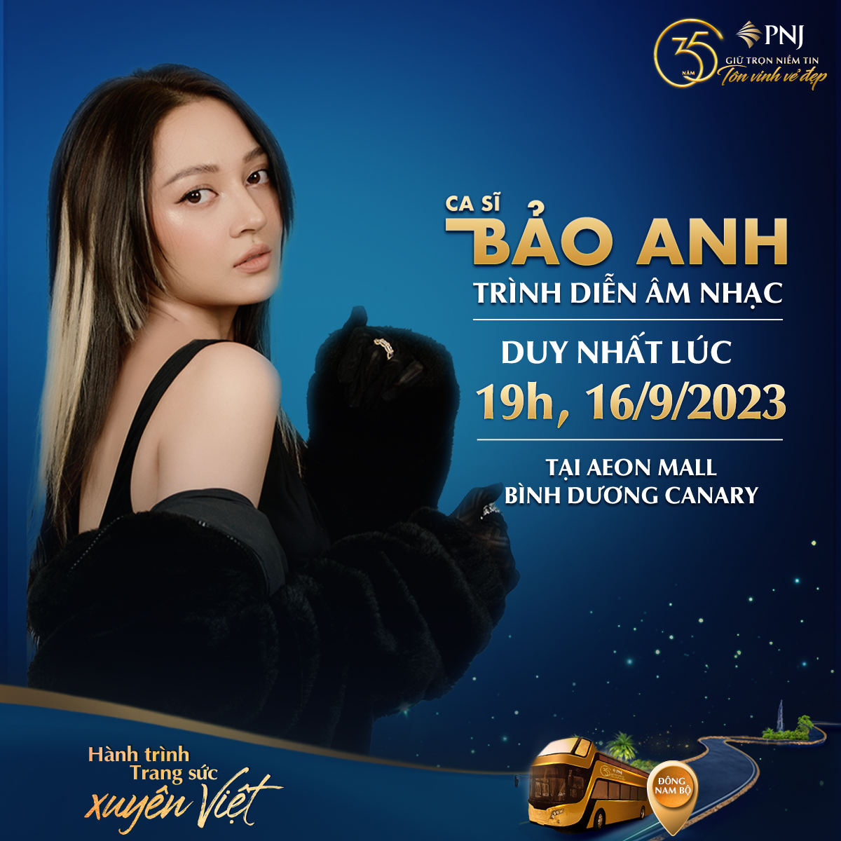 NỮ CA SĨ BẢO ANH CÙNG PNJ XUẤT HIỆN TẠI AEONMALL BÌNH DƯƠNG 19H 16/09/2023