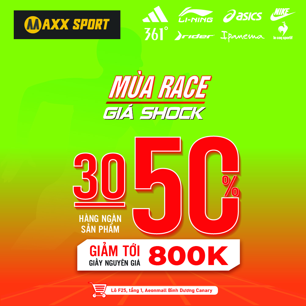 MAXXSPORT – 𝐒𝐀𝐋𝐄 𝟓𝟎% và TIẾT KIỆM 𝟖𝟎𝟎𝐊 khi mua giày