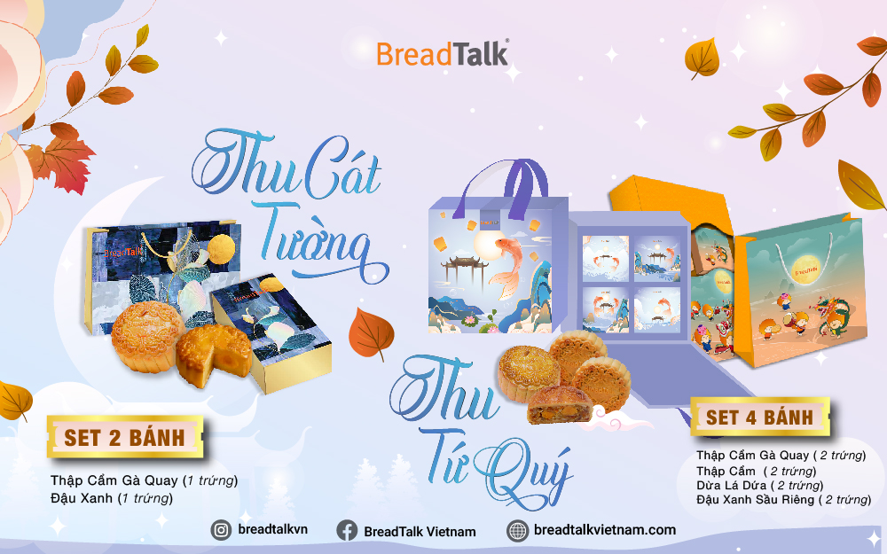 ƯU ĐÃI VÀ CHIẾT KHẤU KHI MUA SET BÁNH TỨ QUÝ VÀ CÁT TƯỜNG TỪ BREADTALK