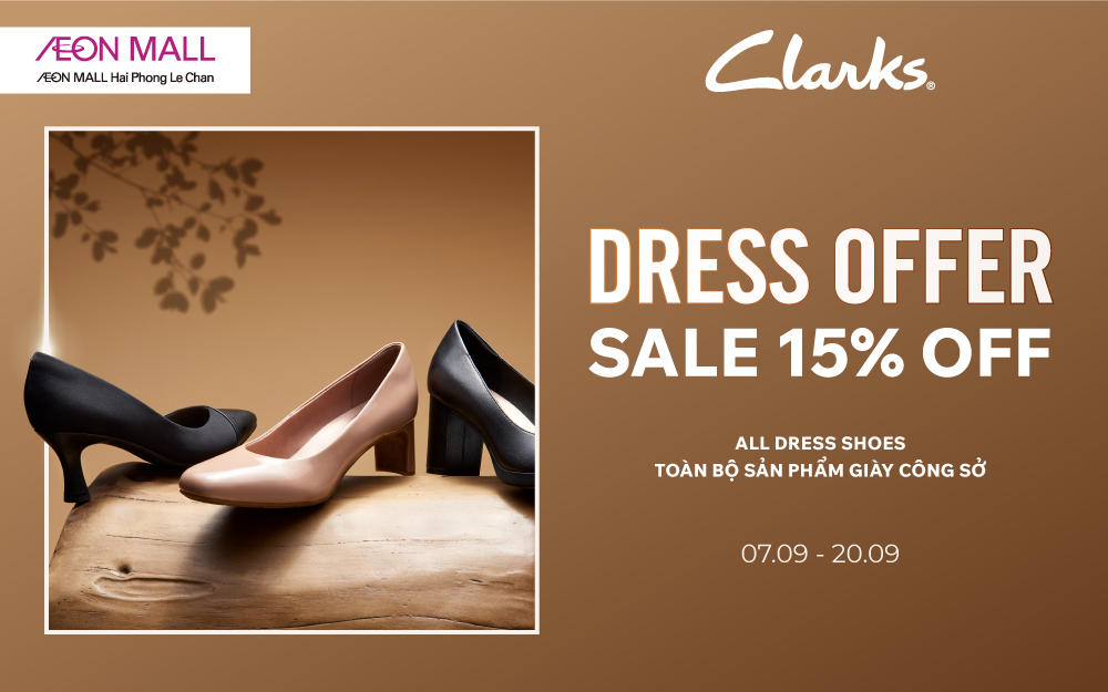 ƯU ĐÃI -15% cho toàn bộ sản phẩm giày Công sở mùa Thu Đông 2023 của CLARKS