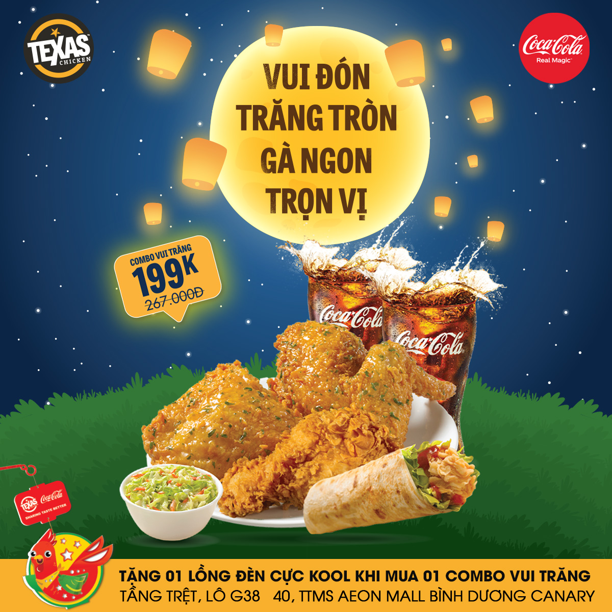 TEXAS CHICKEN – COMBO VUI TRĂNG CHỈ 199,000VNĐ