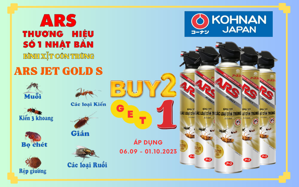 Chẳng ngại côn trùng nhờ bình xịt ARS JET GOLD S từ KOHNAN – Ưu đãi mua 2 tặng 1