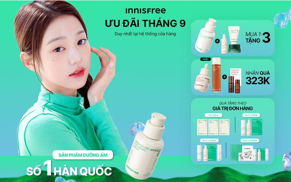 Da căng mọng cùng ưu đãi tháng 9 đến từ Innisfree