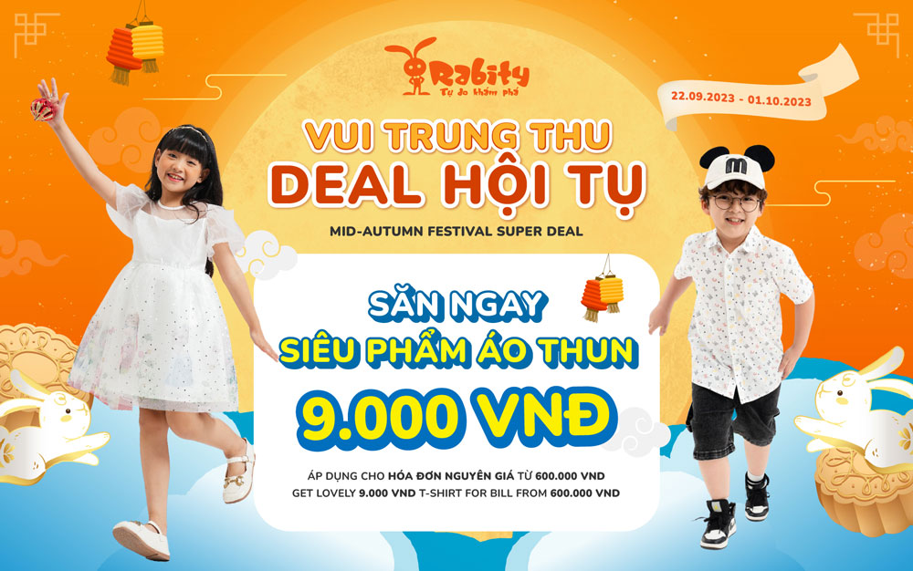 Vui trung thu – Deal hội tụ tại Rabity: Siêu phẩm áo thun chỉ 9K