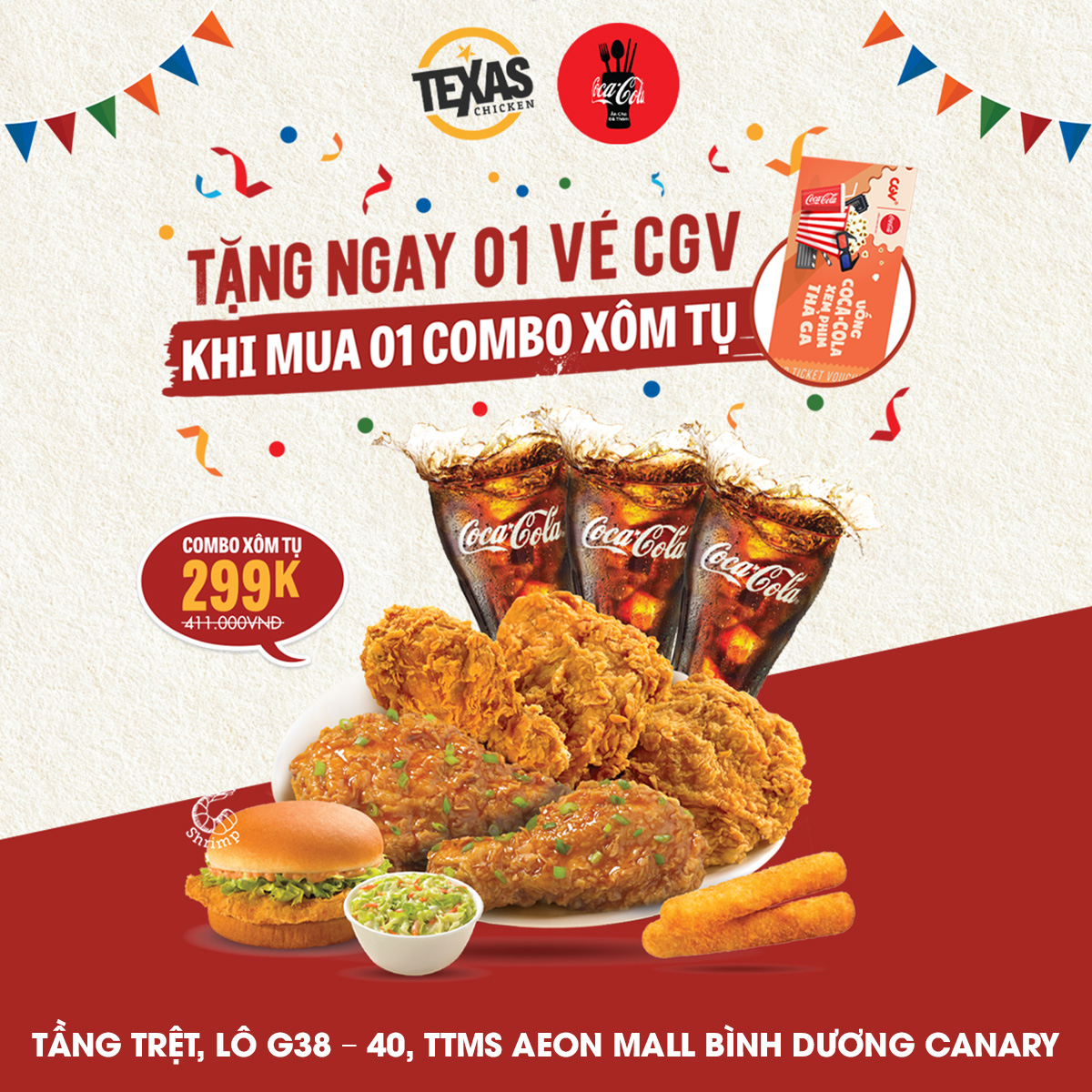 TEXAS CHICKEN – ĂN CHO ĐÃ THÈM CÙNG COMBO XÔM TỤ