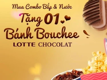 Lotte Cinema - Tặng 01 bánh bouche Lotte Chocolate khi mua combo bắp nước