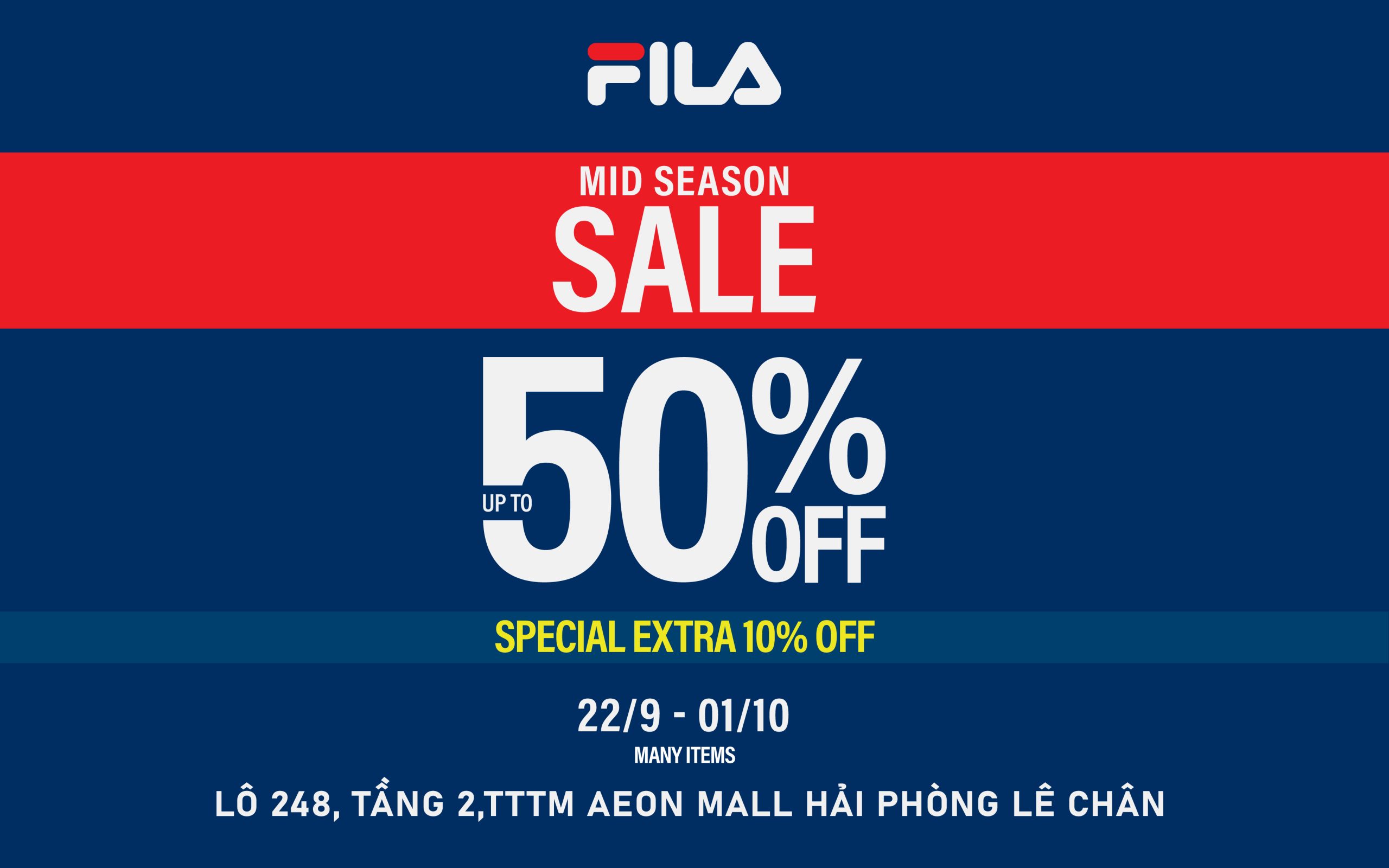 FILA ƯU ĐÃI GIỮA MÙA, TẶNG THÊM 10% CHO NHIỀU SẢN PHẨM!