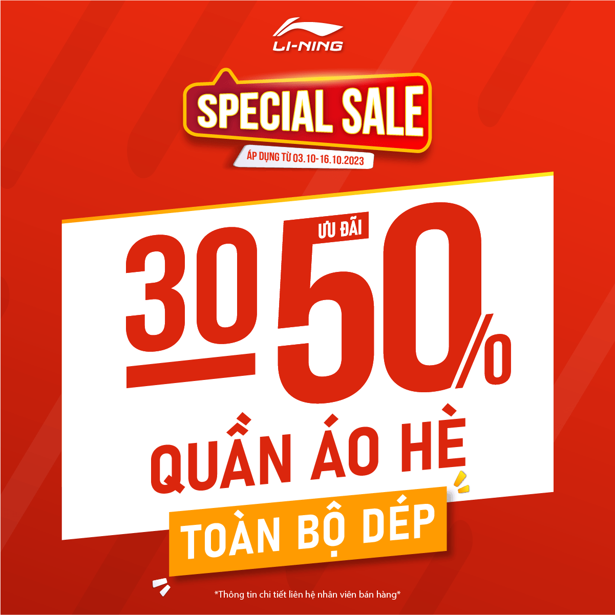 LI-NING – SPECIAL SALE – SIÊU SALE CHẤN ĐỘNG – LI-NING GIẢM SHOCK