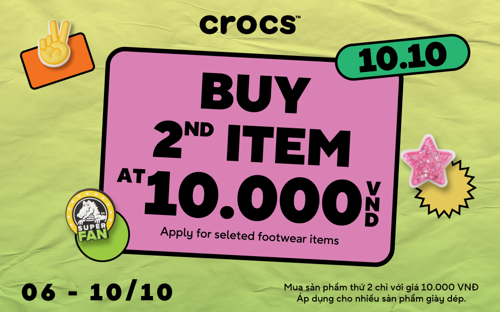 10.10 ️🎊 SẮM CROCS GIÁ ĐẶC BIỆT 10K