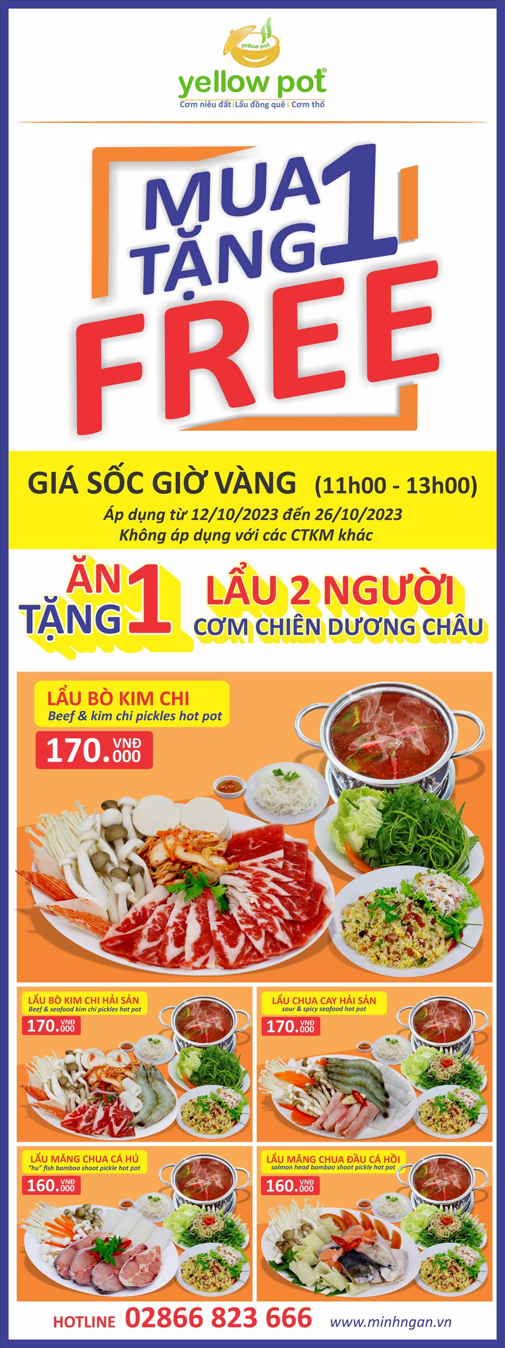 Giá sốc giờ vàng – Mua 1 tặng 1 cùng Yellow Pot