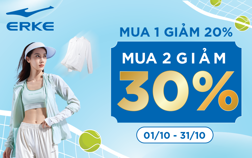 Hàng mới giảm từ 10-20%. Hàng bán chậm mua 1 giảm 20%, mua 2 giảm 30%