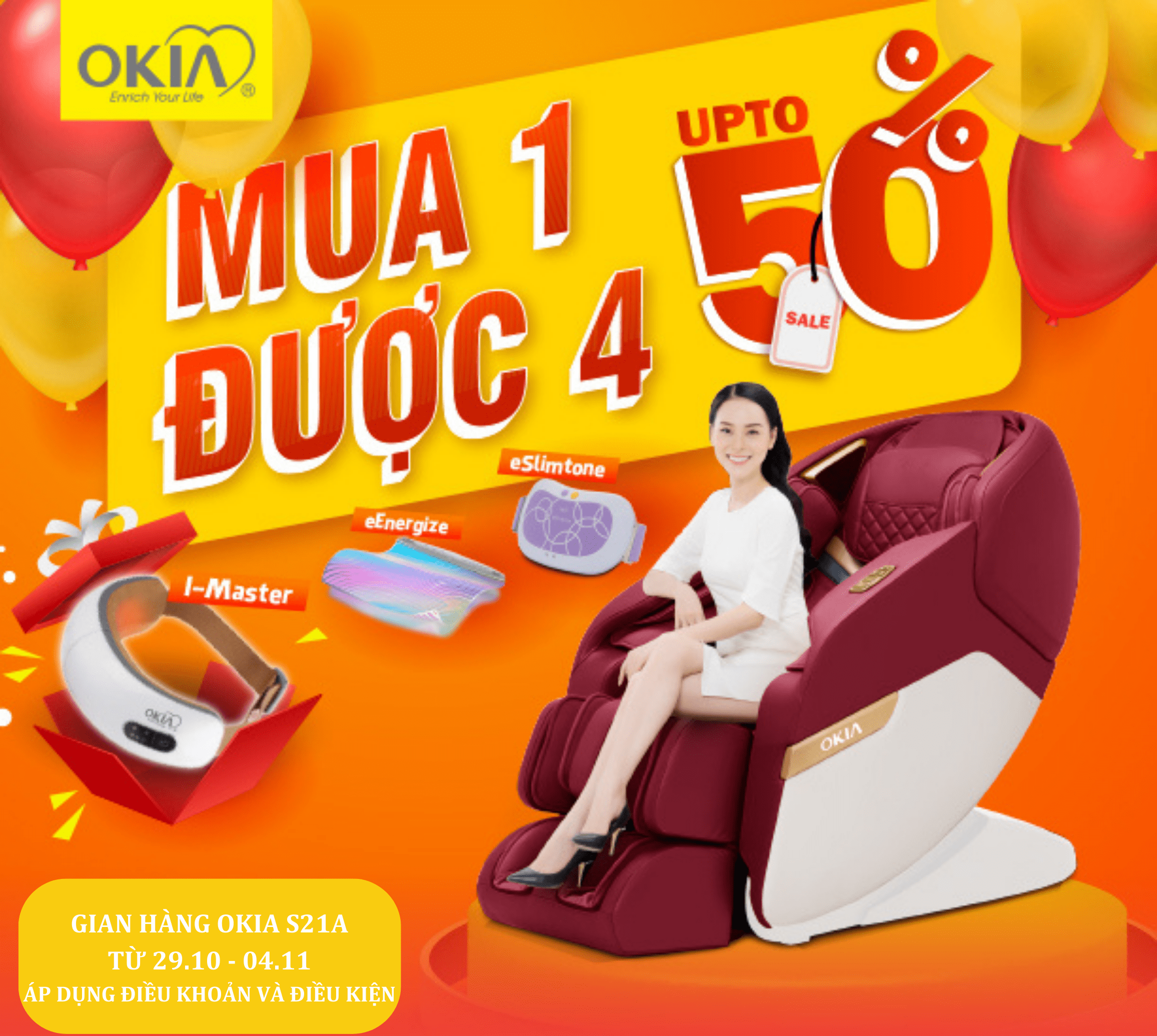 OKIA – MỪNG TÁI KHAI TRƯƠNG ƯU ĐÃI ĐẾN 50% & MUA 1 ĐƯỢC 4!