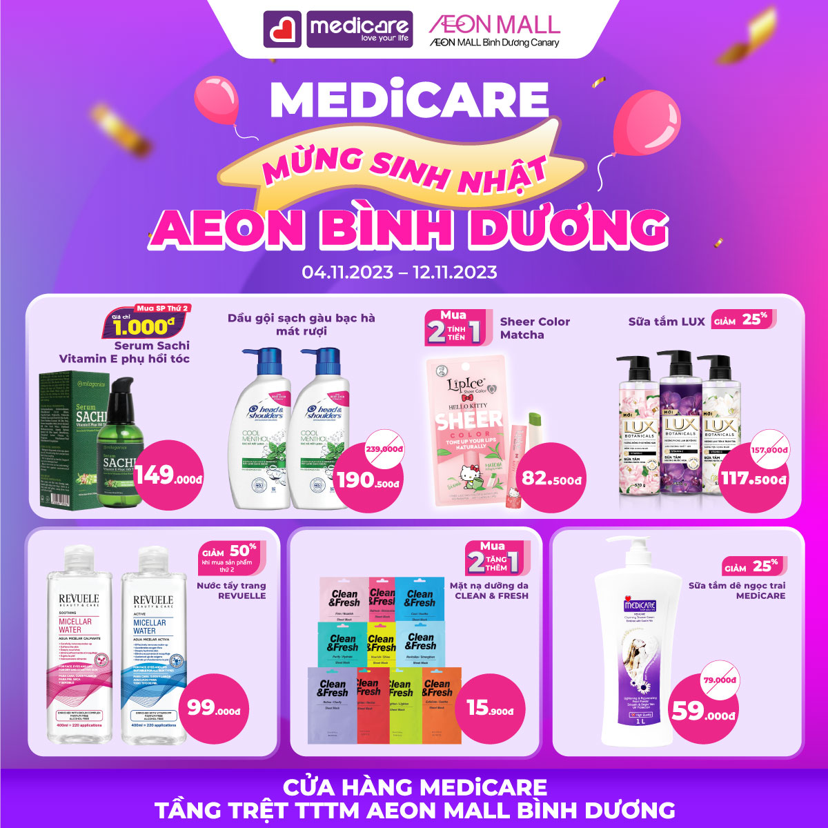 MEDiCARE MỪNG SINH NHẬT AEON MALL BÌNH DƯƠNG VỚI ƯU ĐÃI HẤP DẪN 🎉