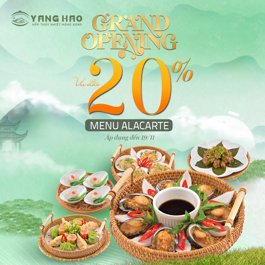 YANG HAO – TƯNG BỪNG KHAI TRƯƠNG, GIẢM ĐẾN 20%