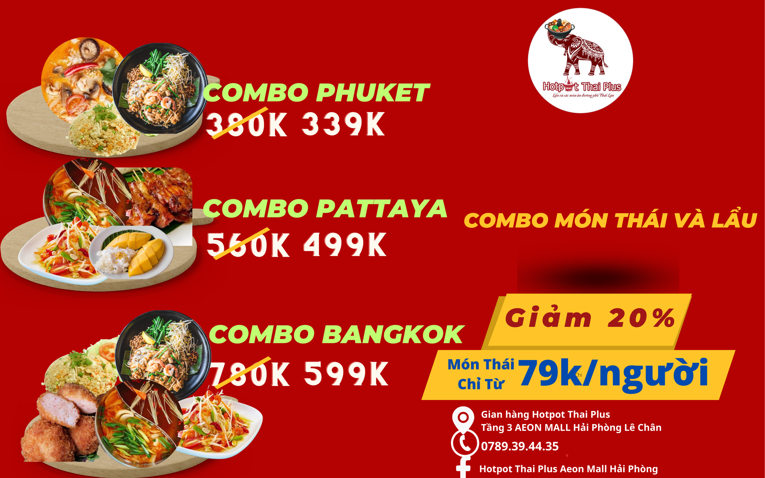 HOTPOT THAI PLUS – Ưu đãi combo món Thái Lan giảm tới 20%