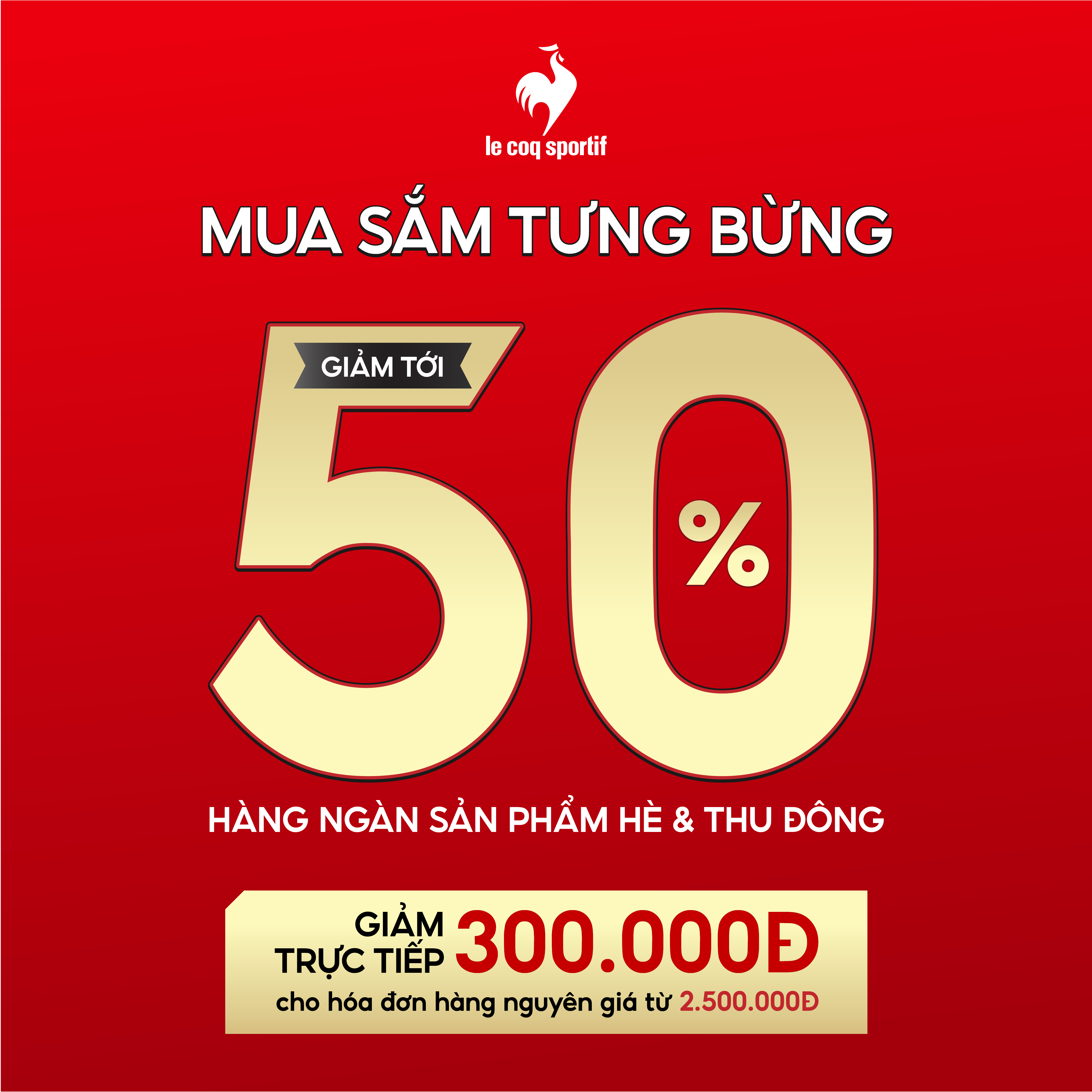 MUA SẮM TƯNG BỪNG TẠI LE COQ SPORTIF – GIẢM TỚI 50% HÀNG NGÀN SẢN PHẨM