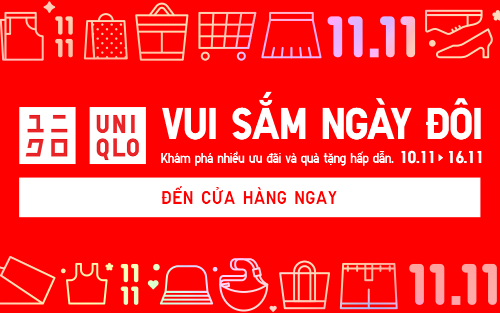 VUI SẮM NGÀY ĐÔI – KHUYẾN MÃI CÓ HẠN ÁP DỤNG CHO TẤT CẢ CÁC CỬA HÀNG UNIQLO TỪ 10 – 16.11.2023!