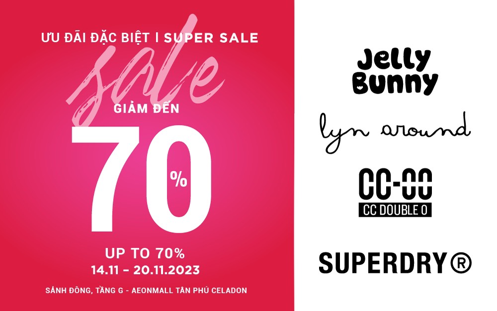 SUPERSALE GIẢM ĐẾN 70%