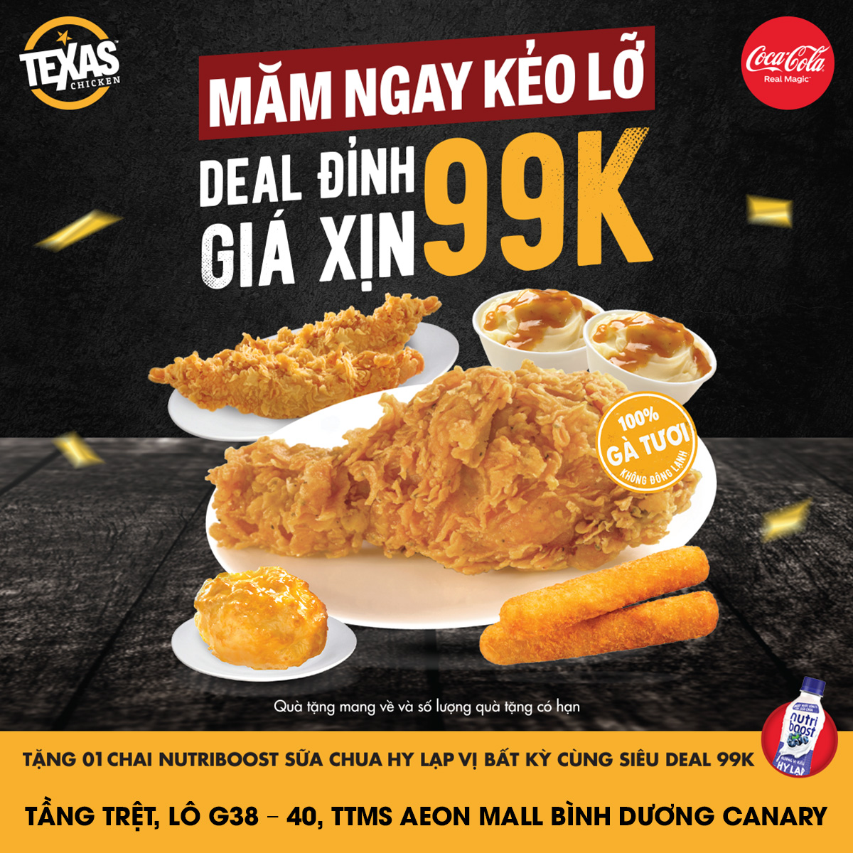 TEXAS CHICKEN – DEAL ĐỈNH GIÁ XỊN – 9 MÓN NGON CHỈ 99 CÀNH