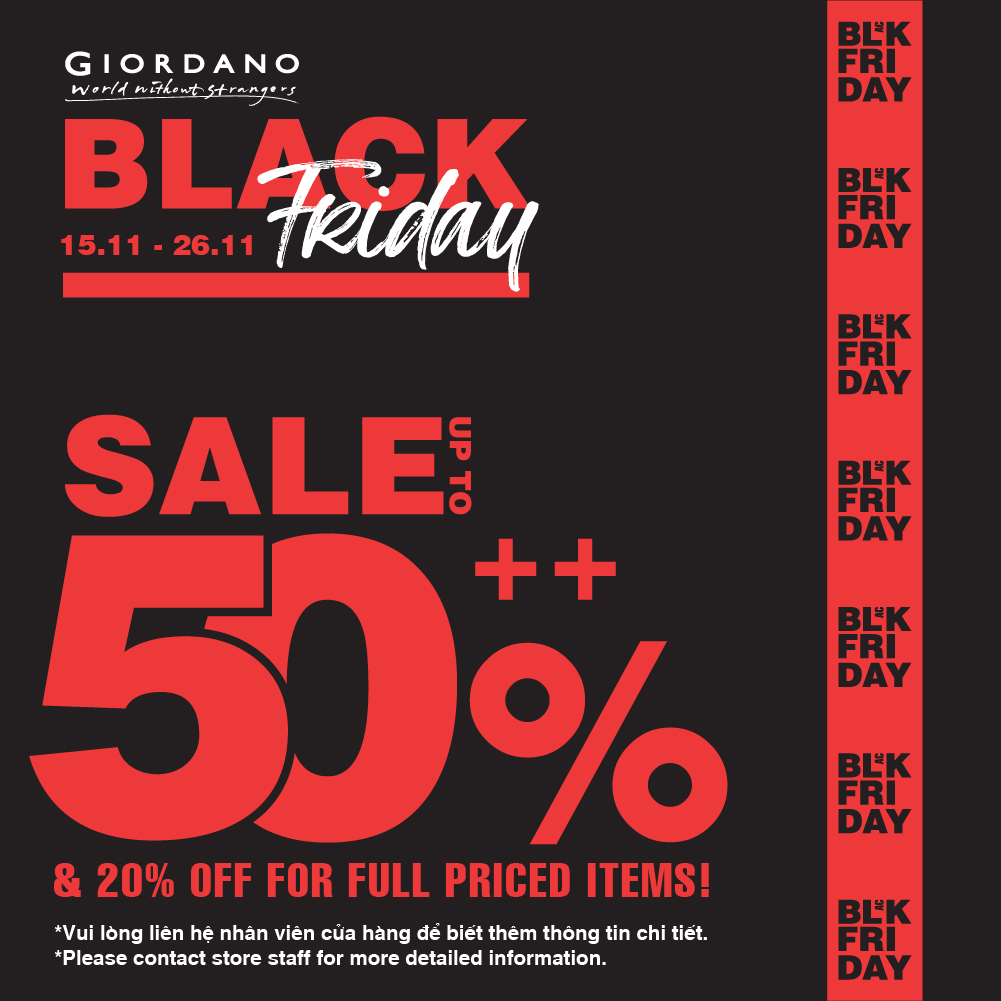 GIORDANO – 𝗕𝗟𝗔𝗖𝗞 𝗙𝗥𝗜𝗗𝗔𝗬 | ƯU ĐÃI CỰC KHỦNG!