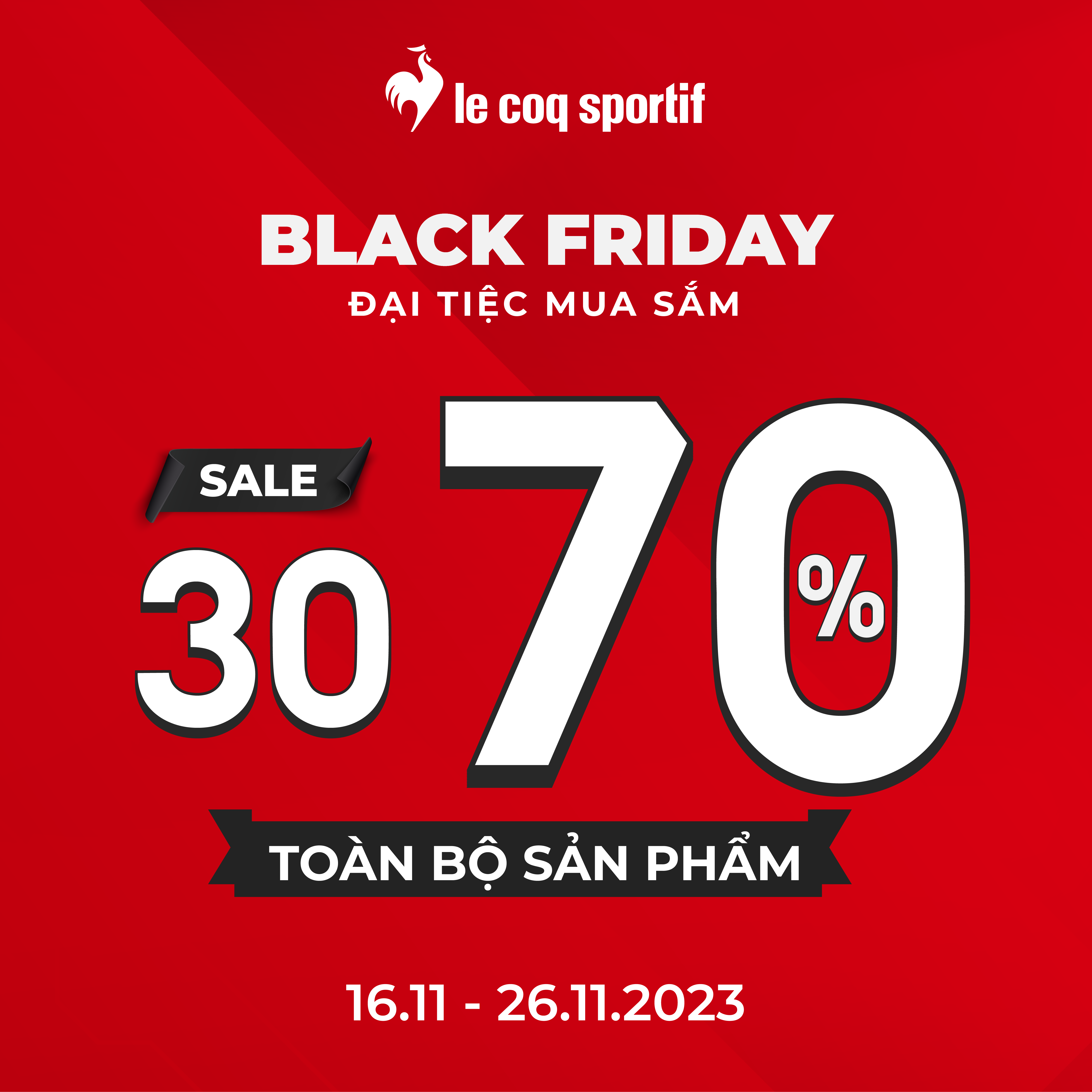 LE COQ SPORTIF – BLACK FRIDAY – MÙA SALE HOÀNH TRÁNG NHẤT NĂM SALE SHOCK 30-70% TOÀN BỘ SẢN PHẨM