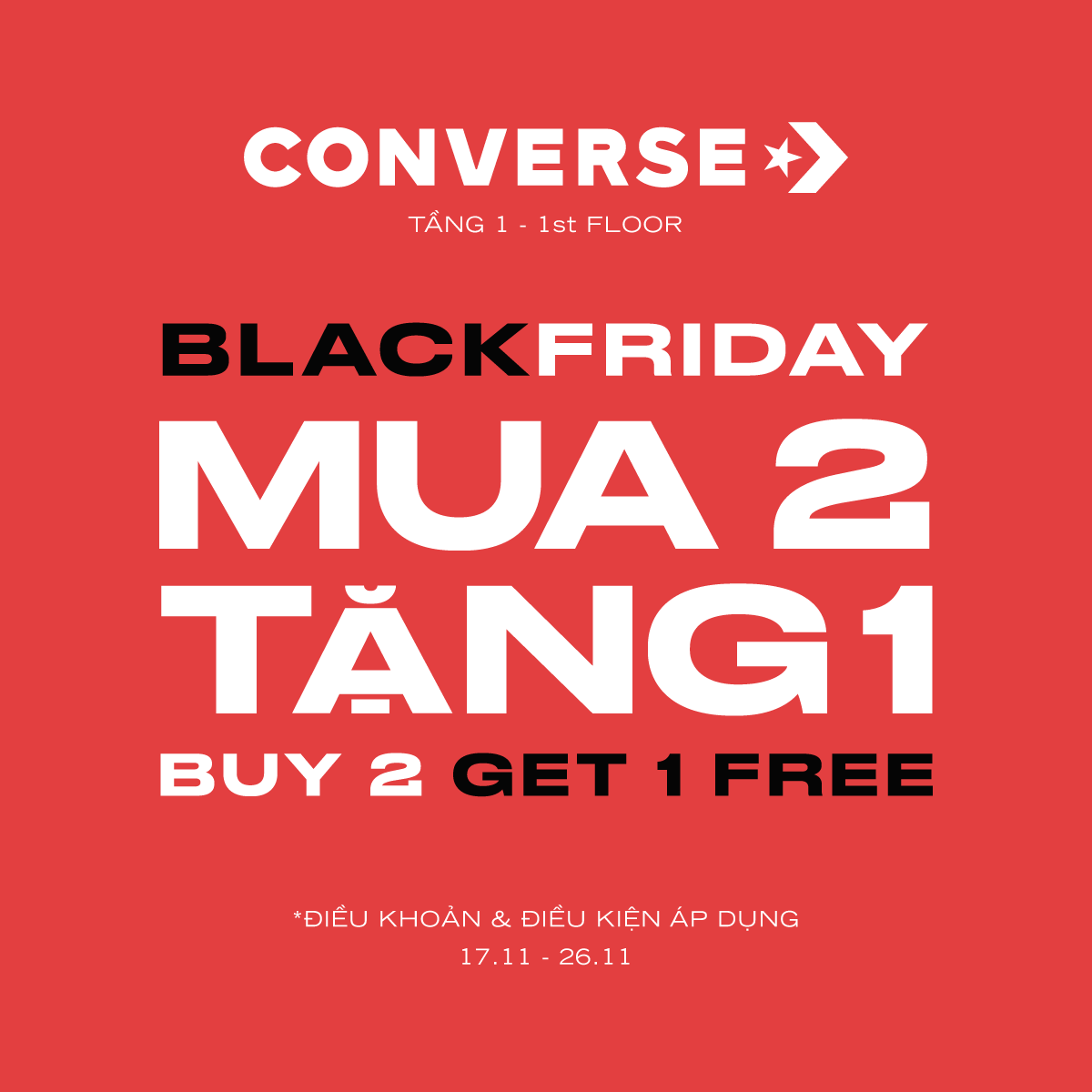 CONVERSE – QUẨY HẾT MÌNH NGÀY HỘI SIÊU SALE BLACK FRIDAY