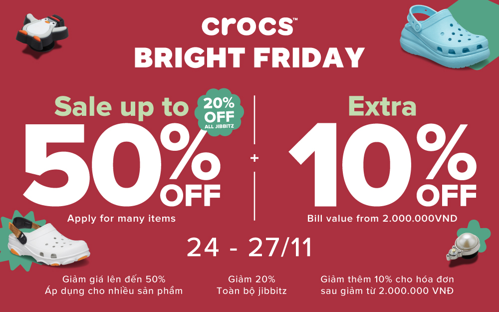 BRIGHT FRIDAY | ƯU ĐÃI MÊ SAY ĐẾN 50%+