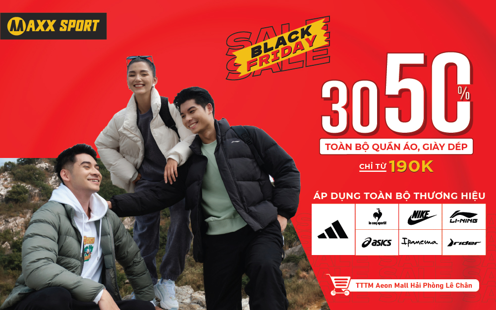 BLACK FRIDAY – MAXXSPORT SALE 30% – 50% TOÀN BỘ SẢN PHẨM HOT NHẤT