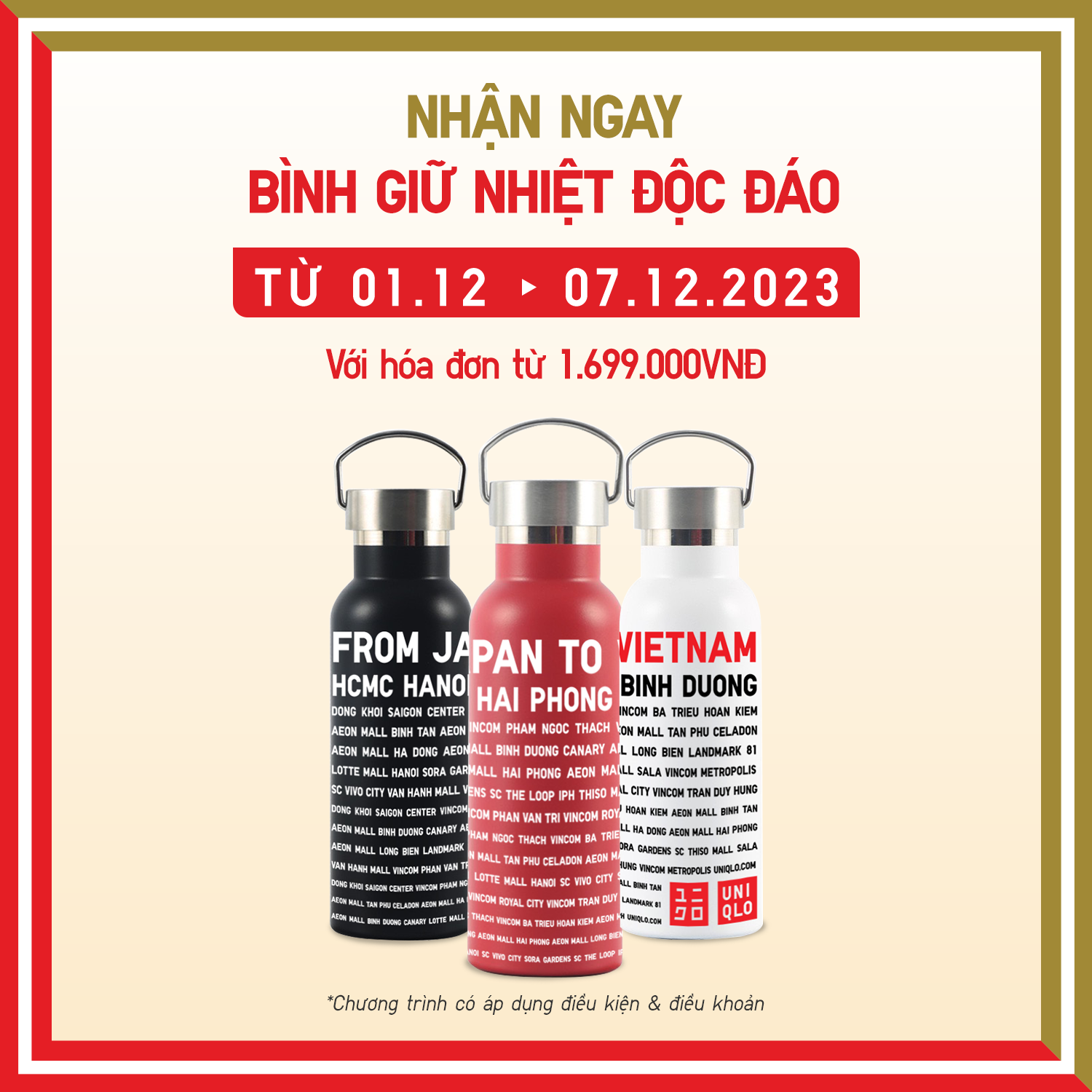 ĐỪNG BỎ LỠ TUẦN LỄ CẢM ƠN 01.12 – 07.12 TẠI TẤT CẢ CỬA HÀNG UNIQLO!