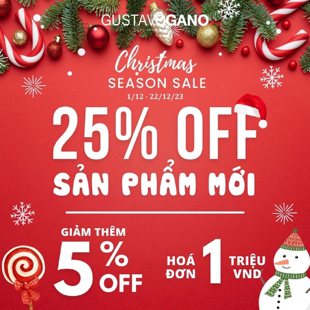 Christmas season sale – Siêu khuyến mãi mùa Giáng Sinh từ Gustavo Gano