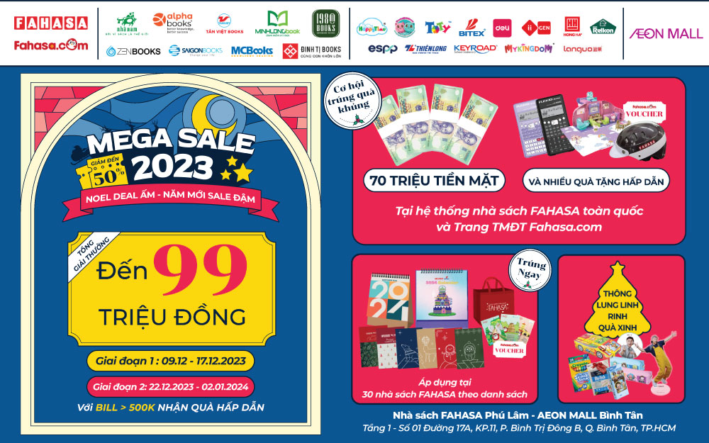 Mega sale 2023 – Noel deal ấm, năm mới sale đậm cùng Fahasa