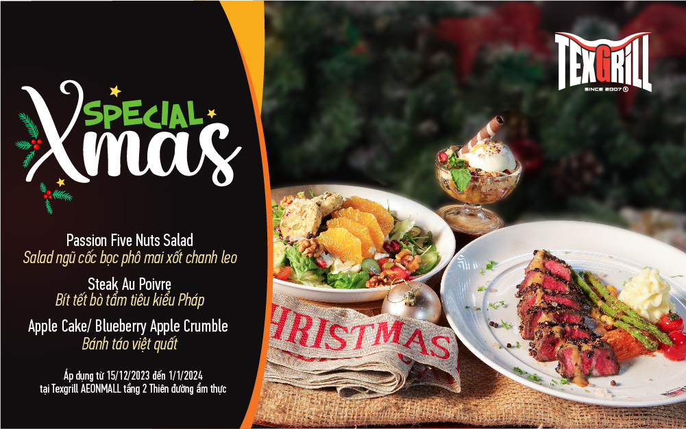 SPECIAL XMAS – THỰC ĐƠN HOÀN HẢO MÙA LỄ HỘI TEXGRILL