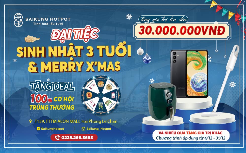 ĐẠI TIỆC SINH NHẬT 3 TUỔI & MERRY X’MAS