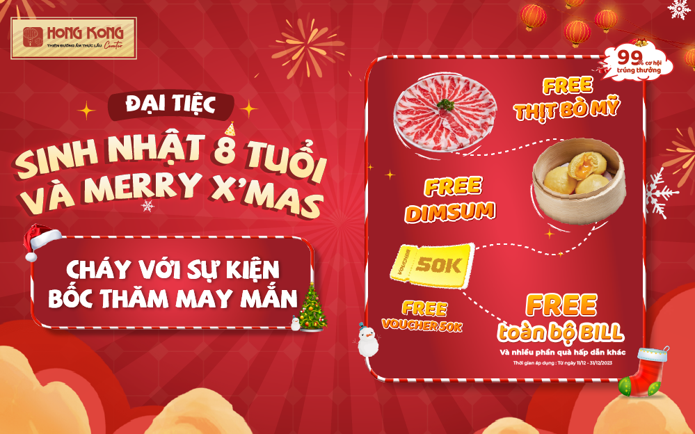 ĐẠI TIỆC SINH NHẬT 8 TUỔI & MERRY X’MAS