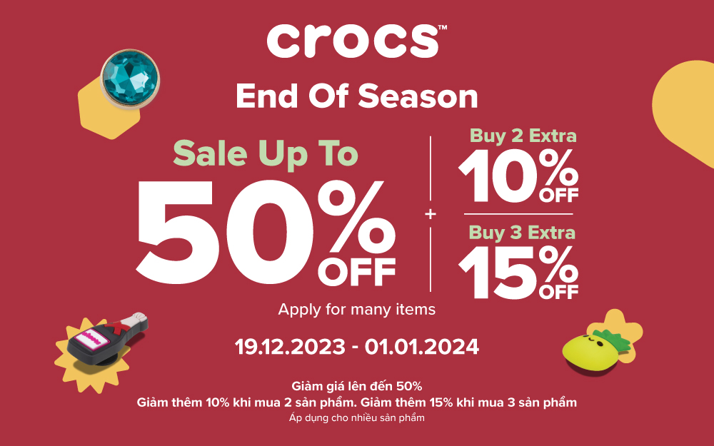 END OF SEASON SALE | CROCS GIẢM GIÁ LỚN NHẤT NĂM 50%+