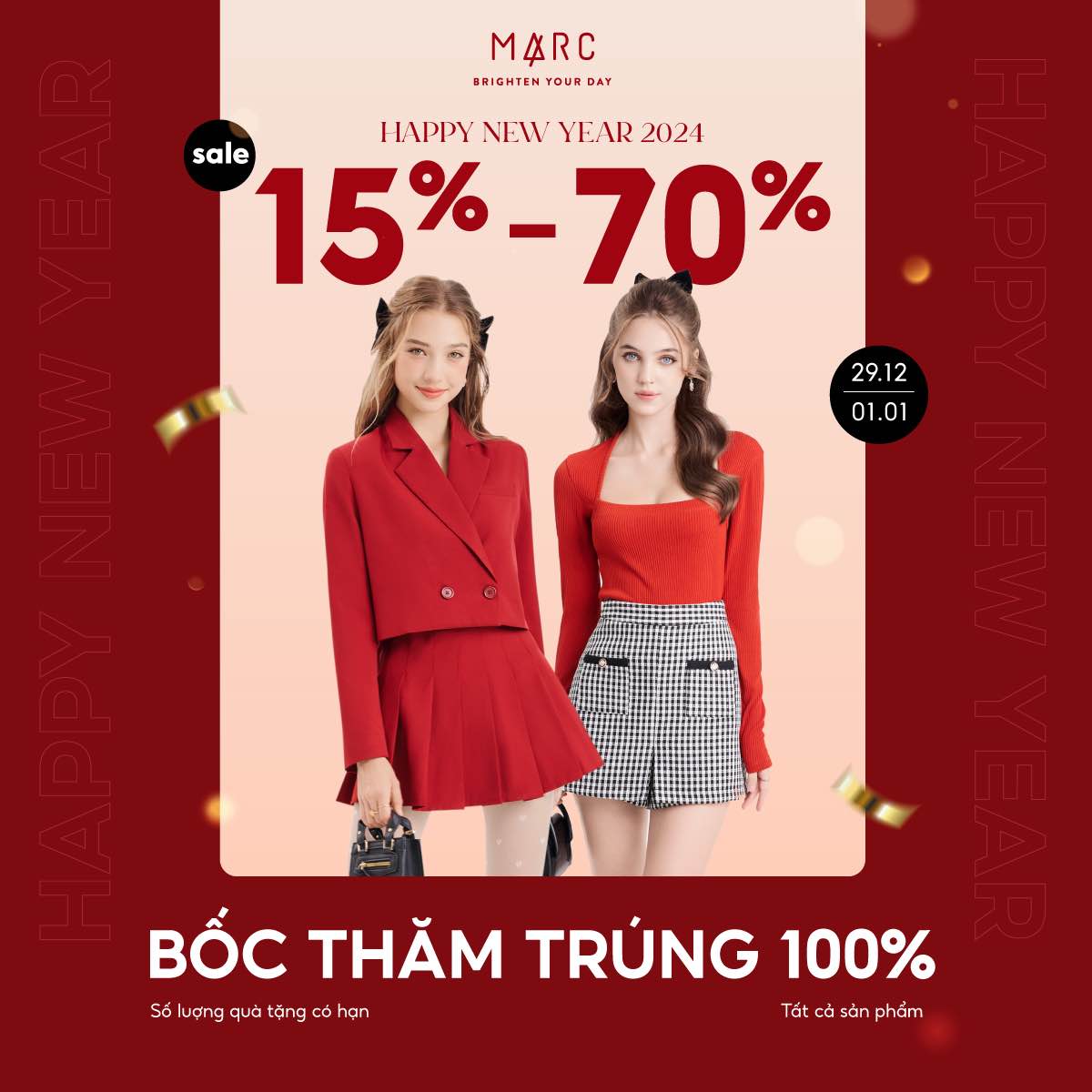 MARC – SALE UP TO 70% | BỐC THĂM TRÚNG THƯỞNG 100%