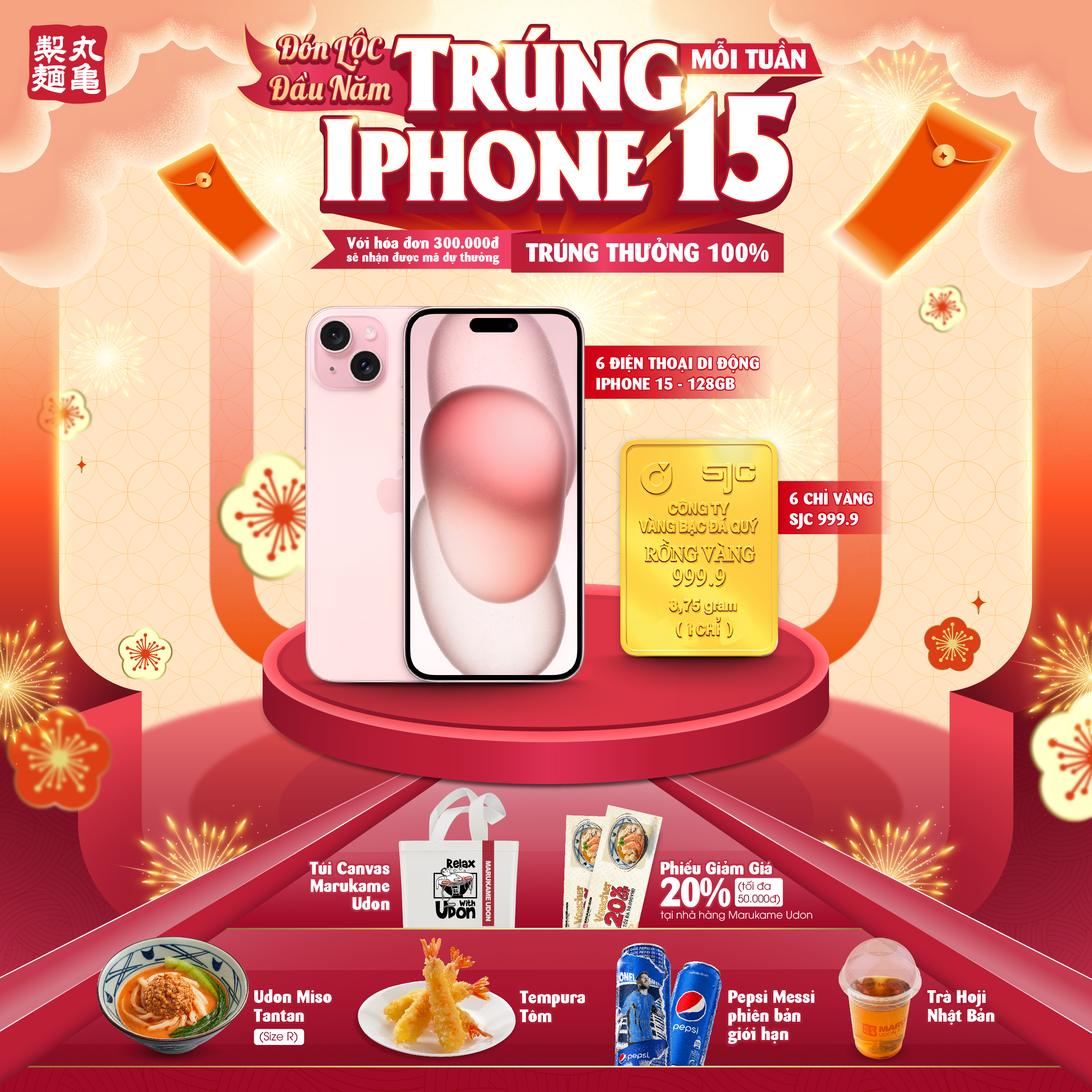 MARUKAME UDON – ĐÓN LỘC ĐẦU NĂM – TRÚNG IPHONE 15 MỖI TUẦN