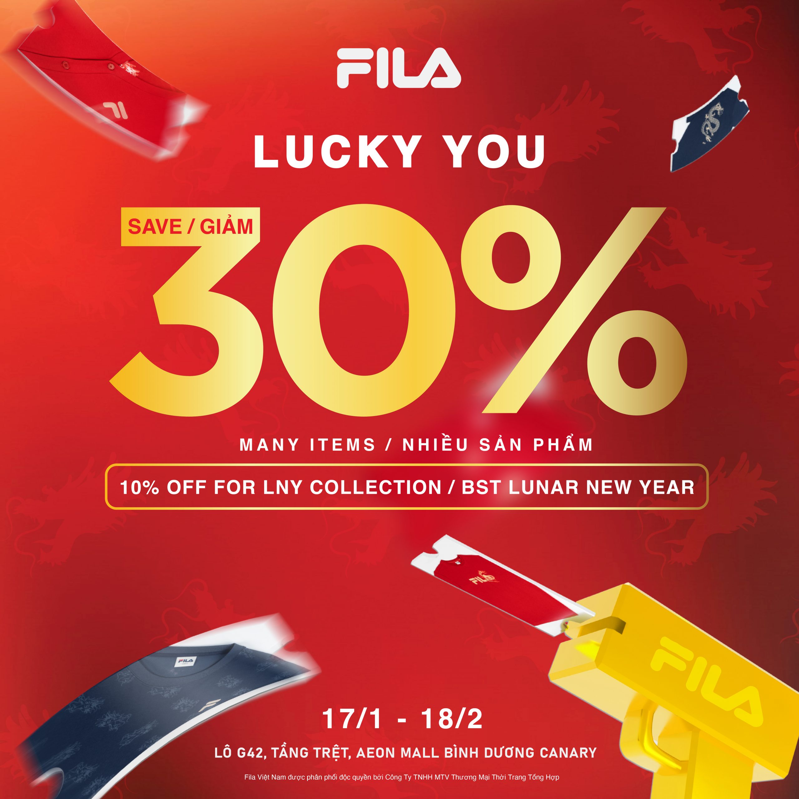 FILA – LUCKY YOU – Ưu đãi năm mới, nhiều may mắn mới!