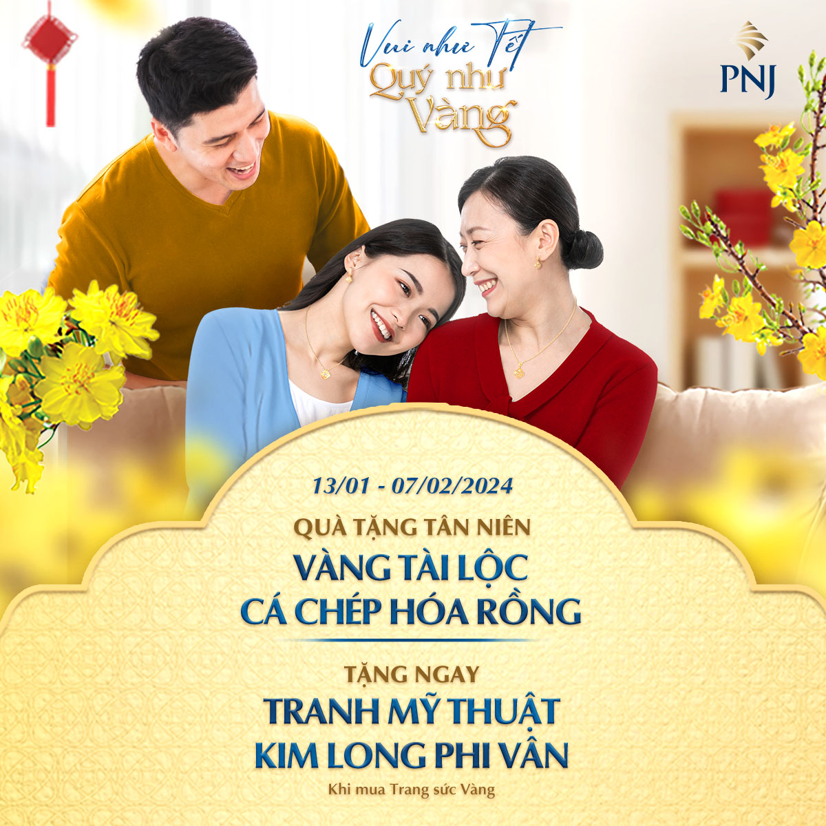 PNJ – ƯU ĐÃI NGẬP TRÀN – CHÀO NĂM MỚI VUI NHƯ TẾT, QUÝ NHƯ VÀNG