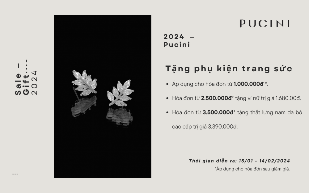 Tặng phụ kiện trang sức | PUCINI