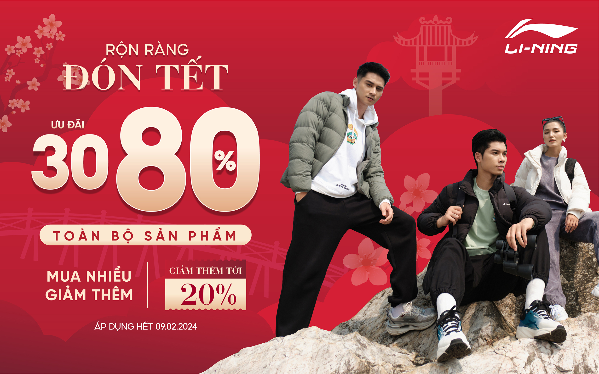 RỘN RÀNG ĐÓN TẾT – LI-NING ƯU ĐÃI 30-80% TOÀN BỘ SẢN PHẨM