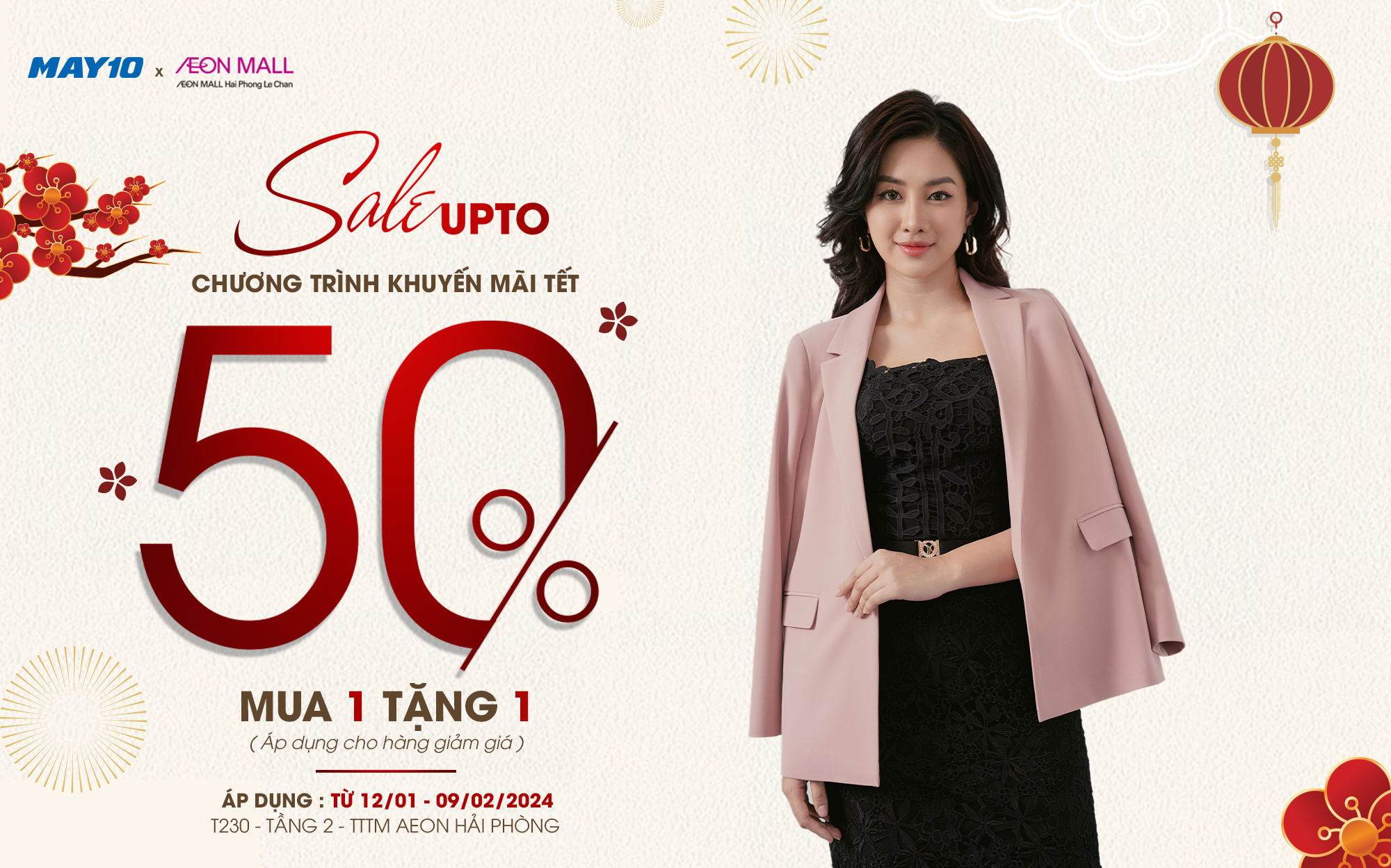 SALE UP TO 50%, MUA 1 TẶNG 1