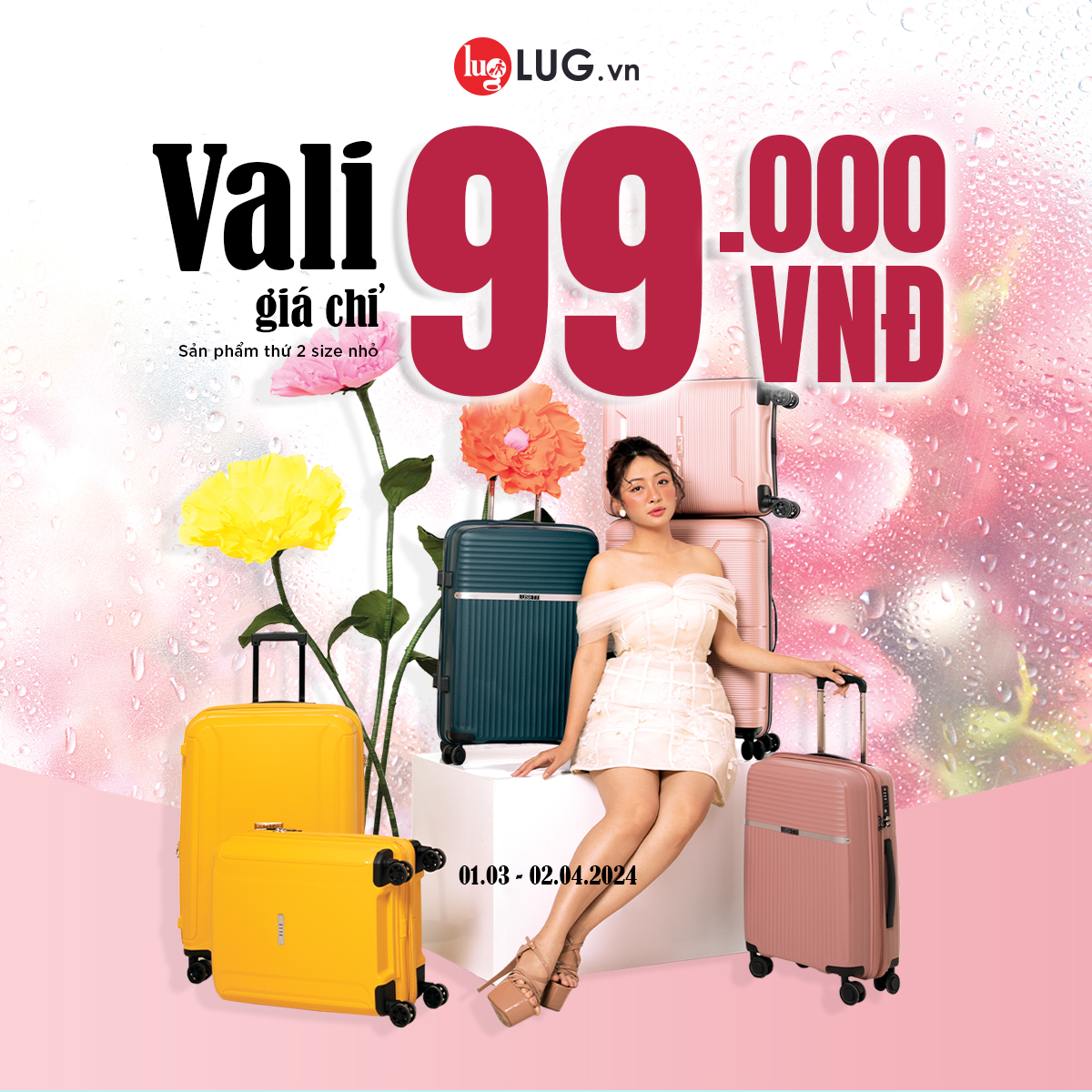 LUG.VN – 🌸 DEAL NGỌT NGÀO CHÀO THÁNG CỦA NÀNG – VALI CHỈ 830K