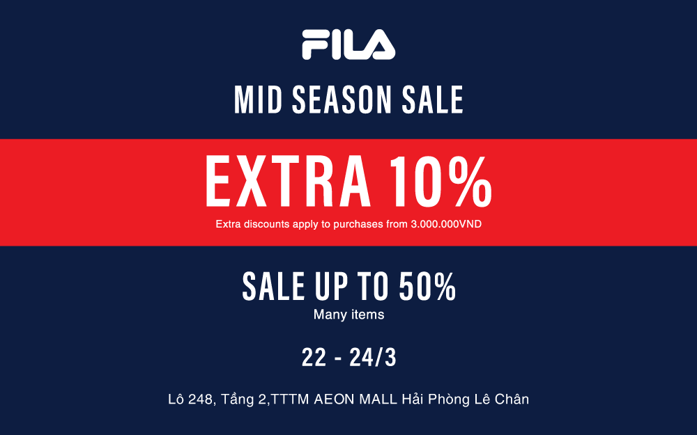 [𝐇𝐎𝐓 𝐇𝐎𝐓 𝐇𝐎𝐓] FILA BÃO SALE KHỦNG – Giảm thêm 10% trên sản phẩm đã giảm